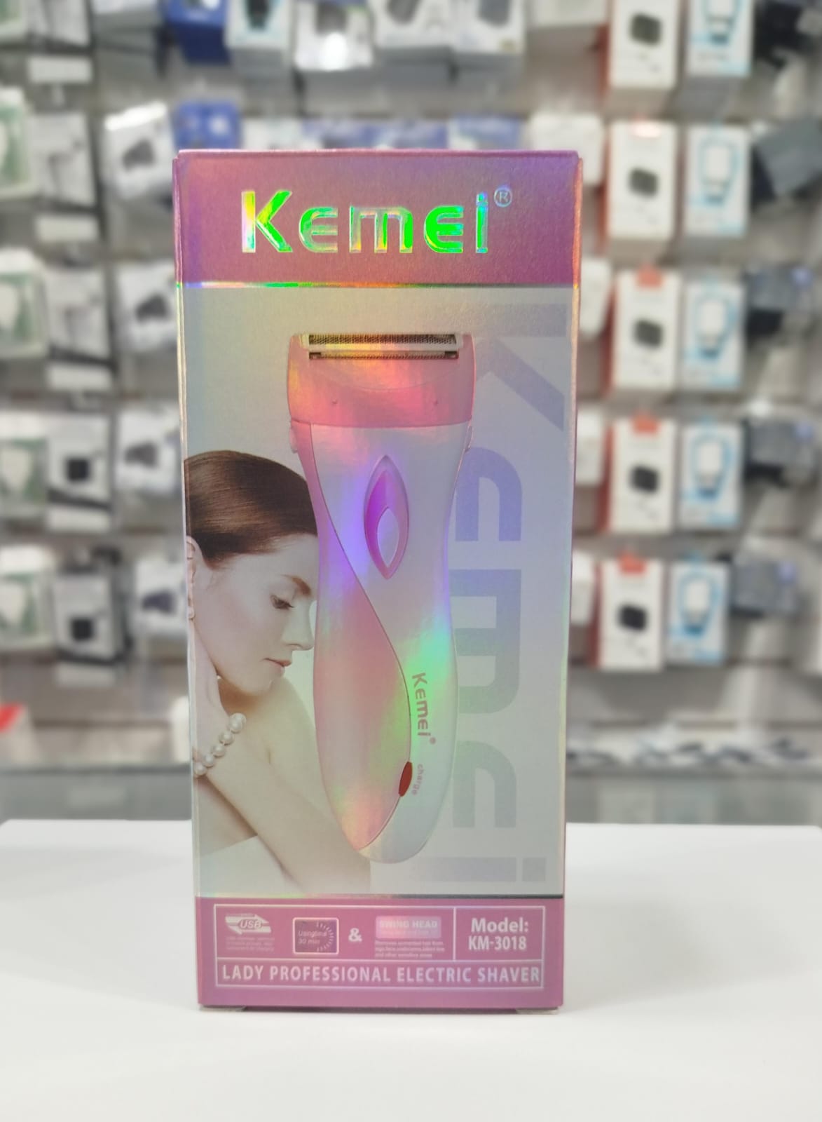 DEPILADORA RECARGABLE KM-3018